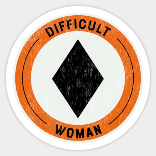 Difficult Woman - Black Diamond Skier Sticker